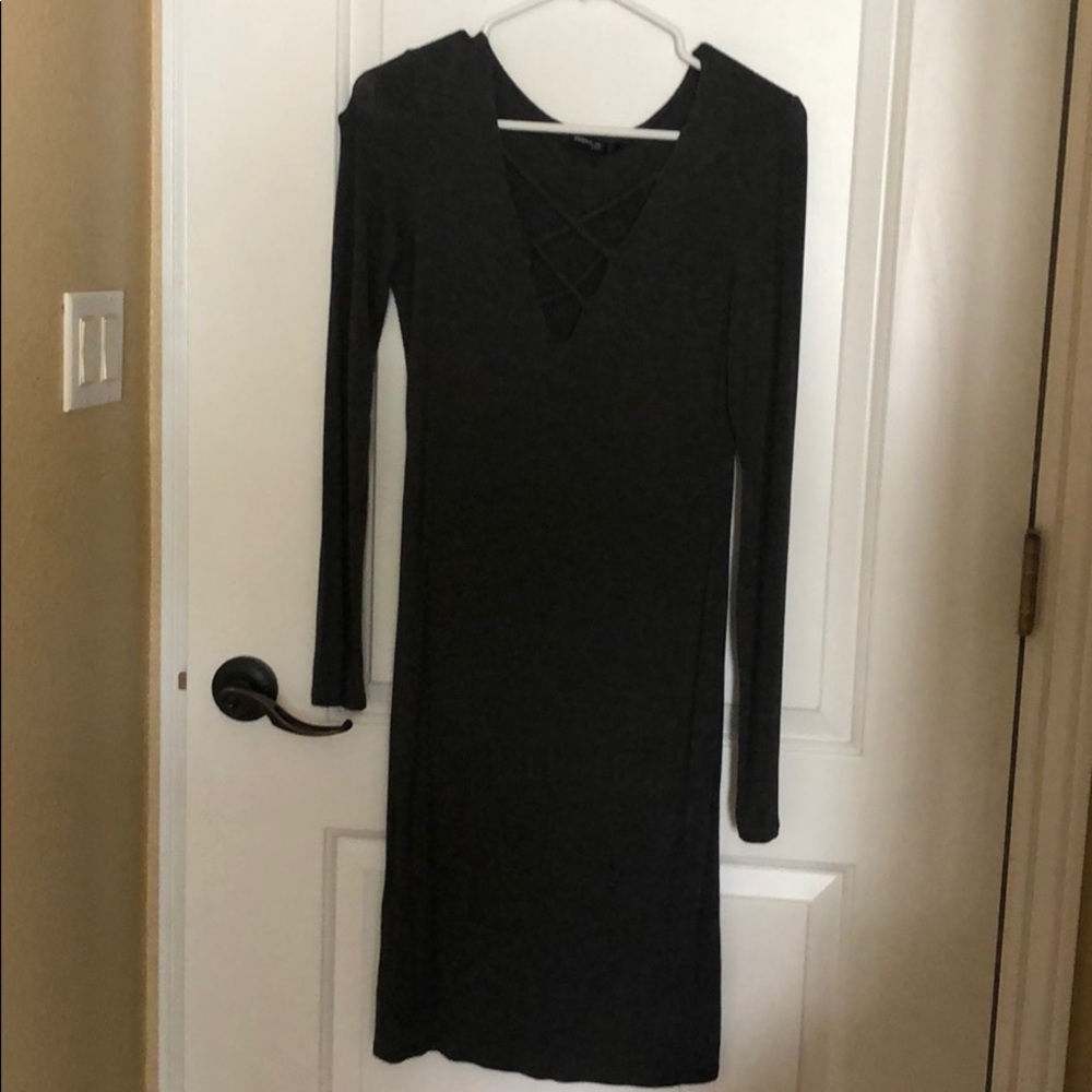 Gray long sleeve dress